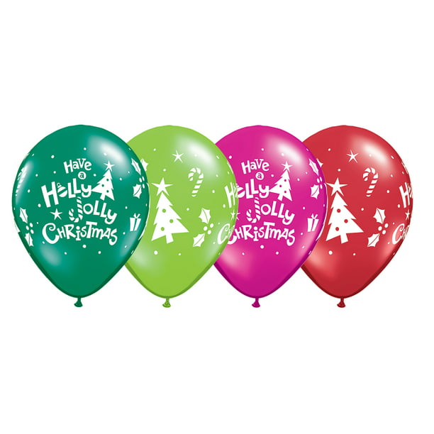 Noël biodegredable 11" Qualatex Latex Ballons Joyeux Noël Assorted Designs